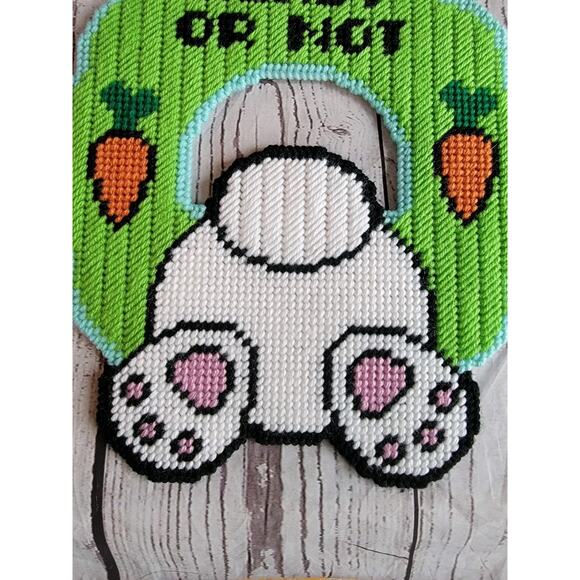 Easter Bunny Spring Wreath Plastic Canvas Wall/door Decor - Picture 8 of 8